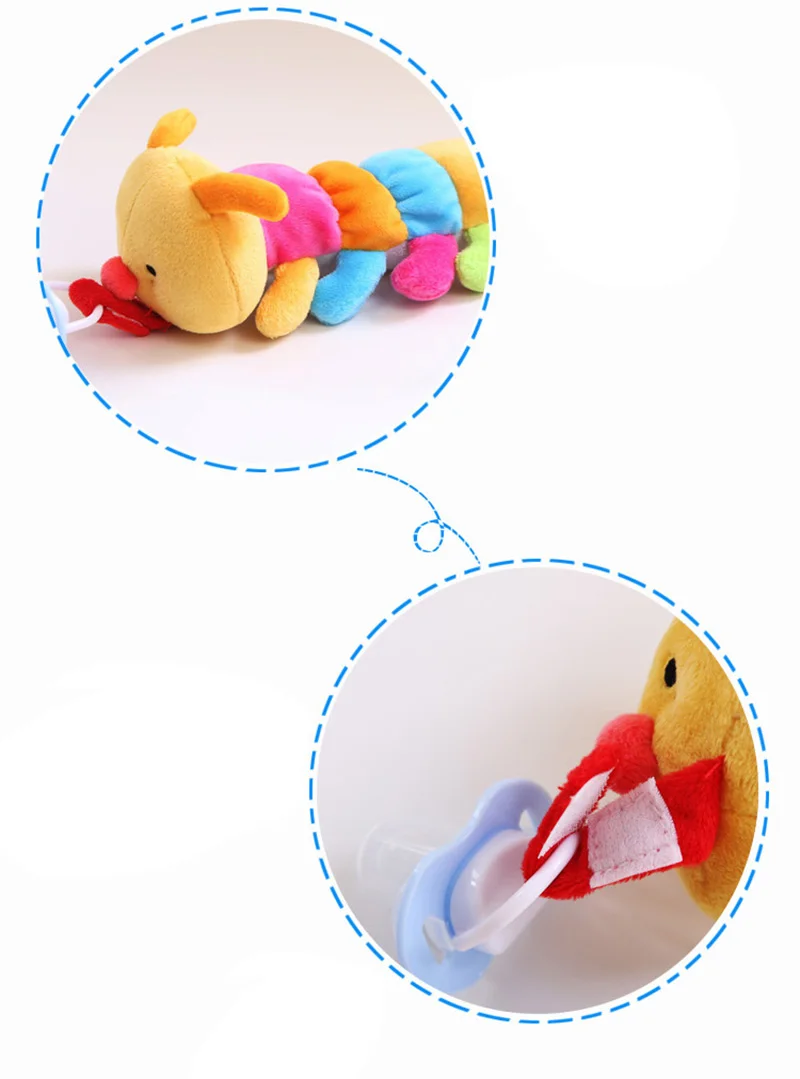 Baby Cartoon Animal Pacifier Infant Cute Plush Nipple Soother Training Toys Kids Soother Nipple Dog Lion Pacifier Clip T0713 (4)