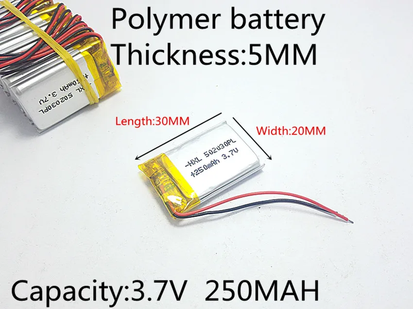 

1PCS Polymer lithium ion battery 3.7 V, 502030 can be customized wholesale CE FCC ROHS MSDS quality certification