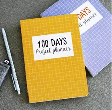 Cuadrícula mundial de 100 días, Agenda de estudio, cuaderno, papel de cuadrícula con organizador diario, diario, papelería, regalo