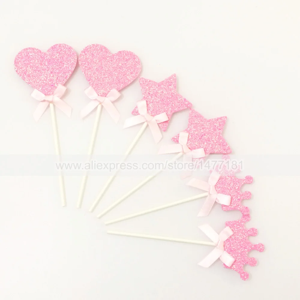 Baby girls birthday cupcake toppers 1