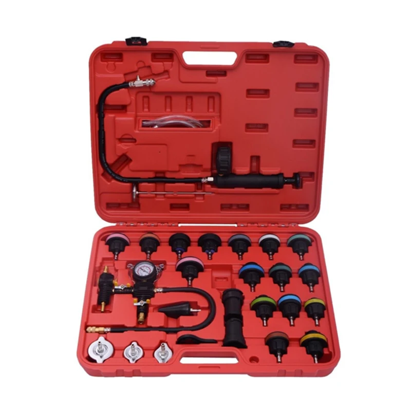 

28pcs Water Tank Leakage Tester Water Tank Leakage Tester Universal Radiator Pressure Tester Kit Cooling System Tester Detector