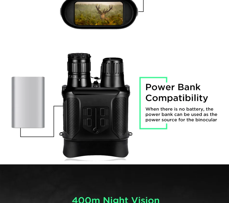 400m Night vision binoculars 3.5x-7x magnification hunting elk tools telescope digital infrared day time and night vision HD