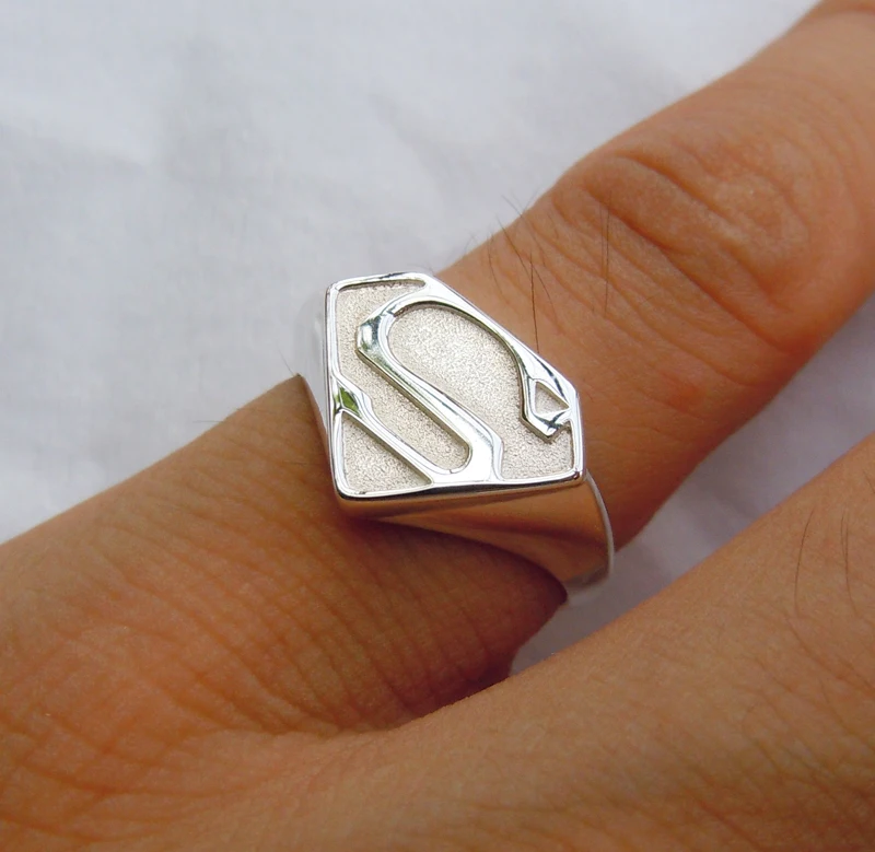 925 пробы Серебряное кольцо с суперменом|silver superman ring|superman ringsuperman silver ring |