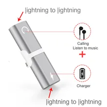 

For iphone 7 Audio Adapter Splitter Double Jack Headphone Earphone Charging/Audio/Calling Adapter For iphone X 8 8 plus