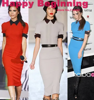 Hot 2017 Spring Summer Dresses New Fashion Victoria Beckham Style Hot 2017 Spring Summer Dresses New Fashion Victoria Beckham Style Knitted Cotton Pencil Dress Y Back Zipper S Xl D76 In From Women