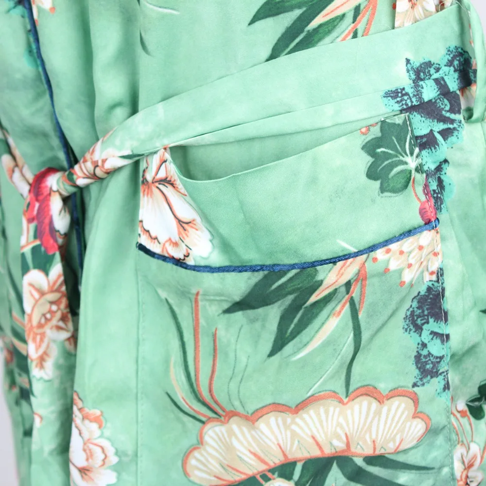 Для беременных женщин Винтаж Цветочный кардиган пальто с открытыми швами верхняя одежда на поясе Дамы Европейский Стиль Повседневная мода длинные топы