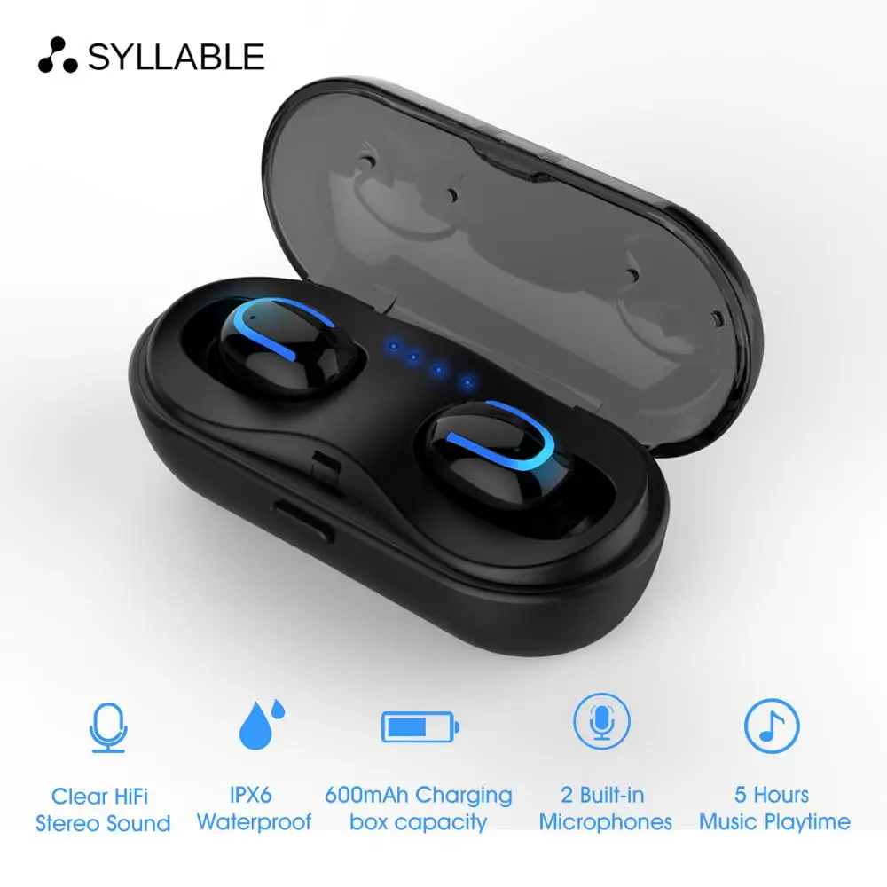 Оригинальные Беспроводные стереонаушники Bluetooth V5.0 спортивные 5 часов настоящие
