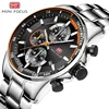 MINI FOCUS Men's Business Dress Watches Stainless Steel Luxury Waterproof Chronograph Quartz Wrist Watch Man Silver 0218G.03 ► Photo 3/6