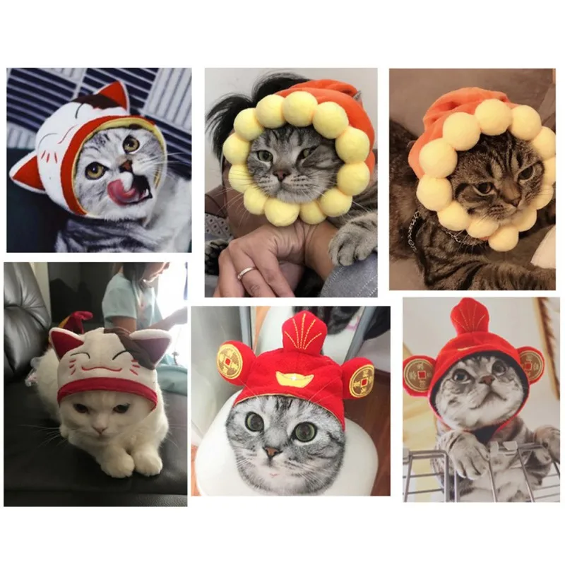 Halloween Funny Party Pet Dog Cap Cosplay Dress Up Hat Pet Cat Puppy Head Wear Cute Animal Lion Hair Mane Ears Head Cap