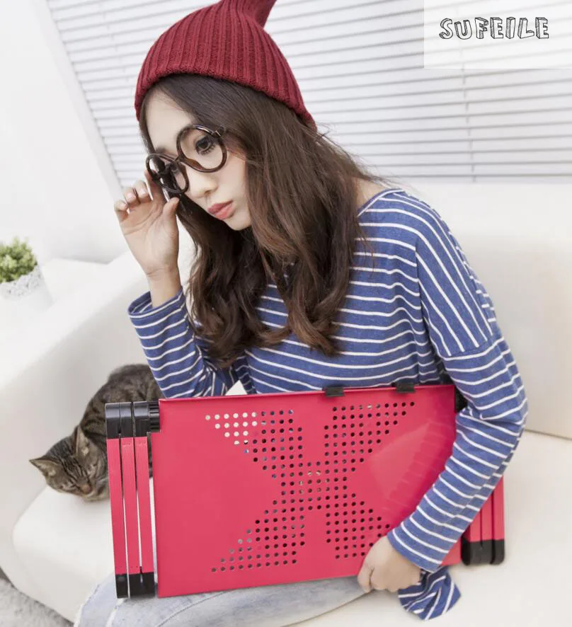 SUFEILE New arrival Portable Folding Laptop Table bed table home Furniture Aluminum laptop computer desk D5 SUFEILE New arrival Portable Folding Laptop Table bed table home Furniture Aluminum laptop computer desk D5