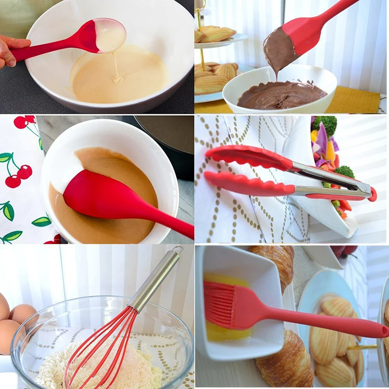 10PCS Kitchen Silicone Utensils Set Non-stick Cooking Spoon Spatula Ladle Egg Beaters Dinnerware Cooking Tools Accessories 10PCS Kitchen Silicone Utensils Set Non-stick Cooking Spoon Spatula Ladle Egg Beaters Dinnerware Cooking Tools Accessories