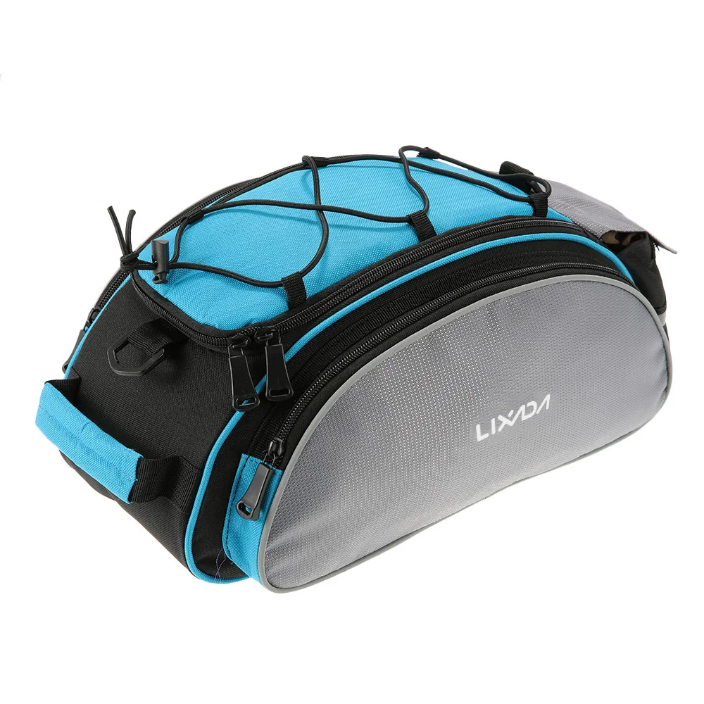 Lixada 13L Bicycle Rear Seat Bag Outdoor Cycling Bike Rack Seat Bag Rear Trunk Pannier Backseat Bag Handbag Shoulder Bag