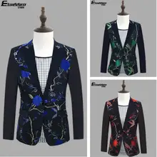 Кружевная ткань мужские дизайнерские костюмы masculino homme terno этап певцы куртка для мужчин блёстки Блейзер танцы Звезда Стиль платье панк