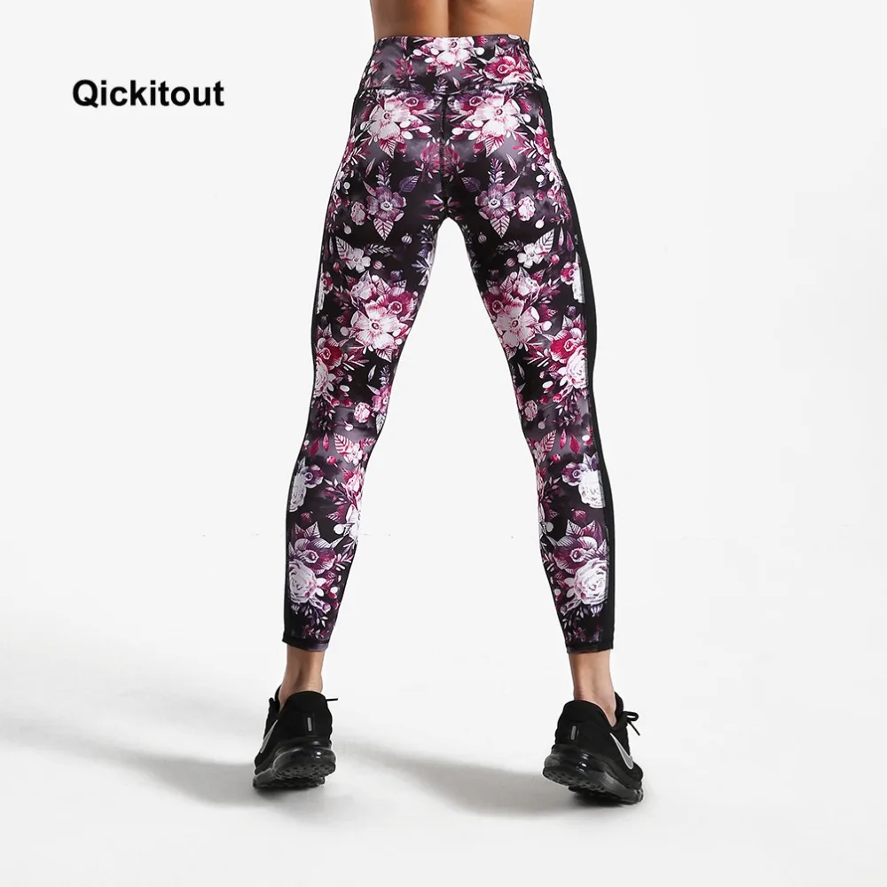 Женские сетчатые леггинсы для фитнеса с цветочным принтом, леггинсы для тренировок для женщин, эластичные брюки, обтягивающие штаны в полоску размера плюс
