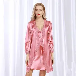 Летние пикантные одежда для отдыха женский вечерний комплект с платьем Женская сна Большие размеры Пижама для невесты пижамы 4 вида цветов