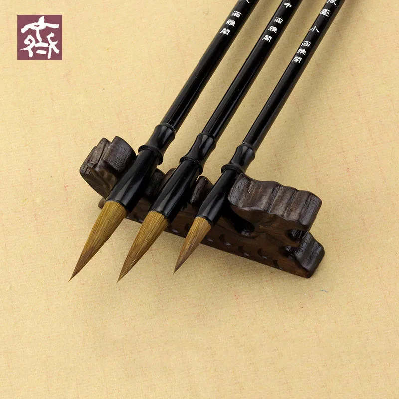 

3Pcs/set Calligraphy Brushes Weasel Hair Chinese Writing Brush Medium Regular Script Brush Pen For Watercolor Brush Stationery