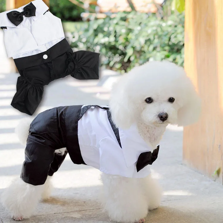 

Handsome Pet Dog Wedding Dress Clothes for small dog Suit Puppy Dresses Teddy Poodle Couple Dog Pet Clothes pet accessories