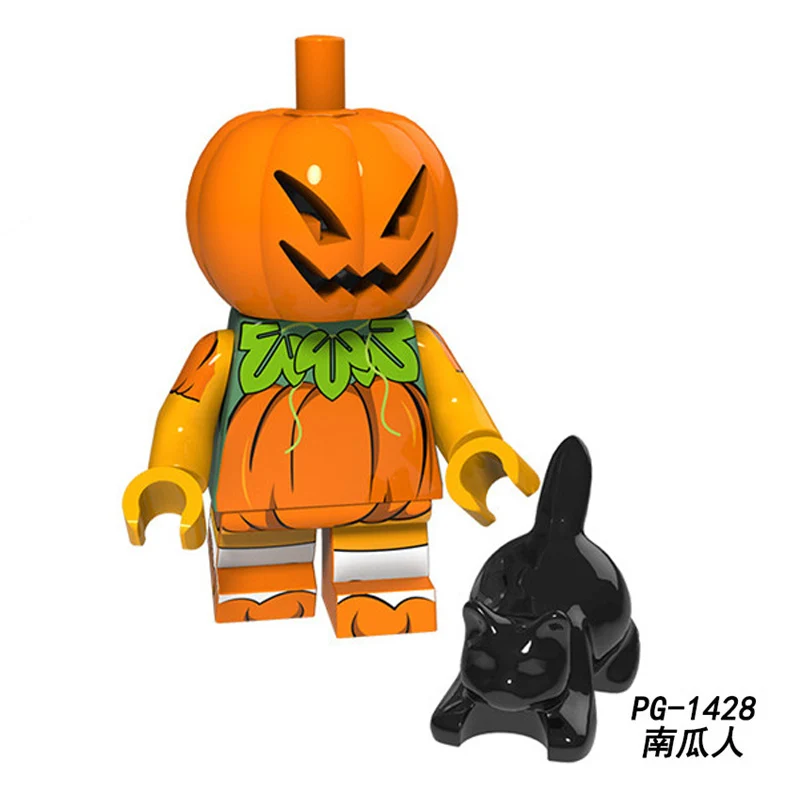 

Halloween action Figure Clown Witch Zombie Scarecrow Wedding Ghosts Pumpkin Man Vampire Building Blocks Brick Toys PG8171