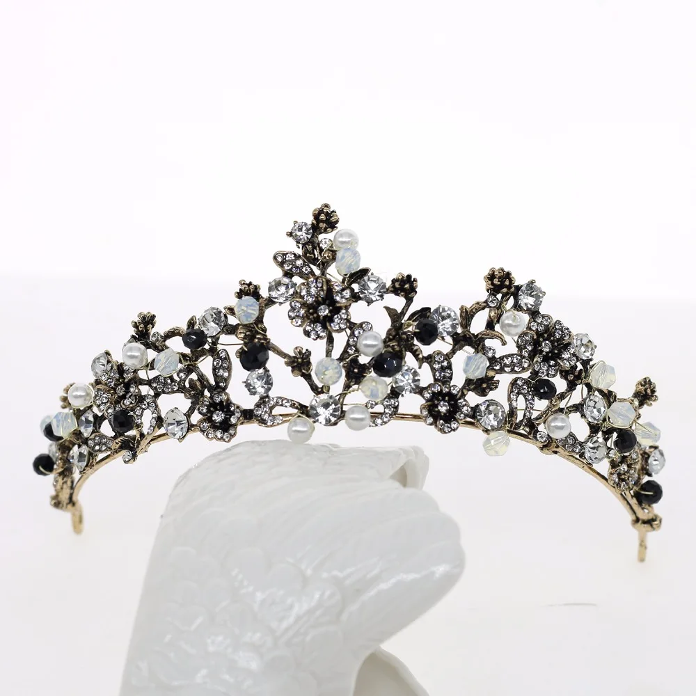 

Baroque Vintage Crystal Bridal Tiaras Rhinestone Pageant Crown For Brides Headbands Wedding Hair Accessories Headband for Women