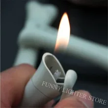 Creativo perro hueso de chorro encendedor infillable viento butano cigarrillo antorcha encendedor fumador gadgets para hombres