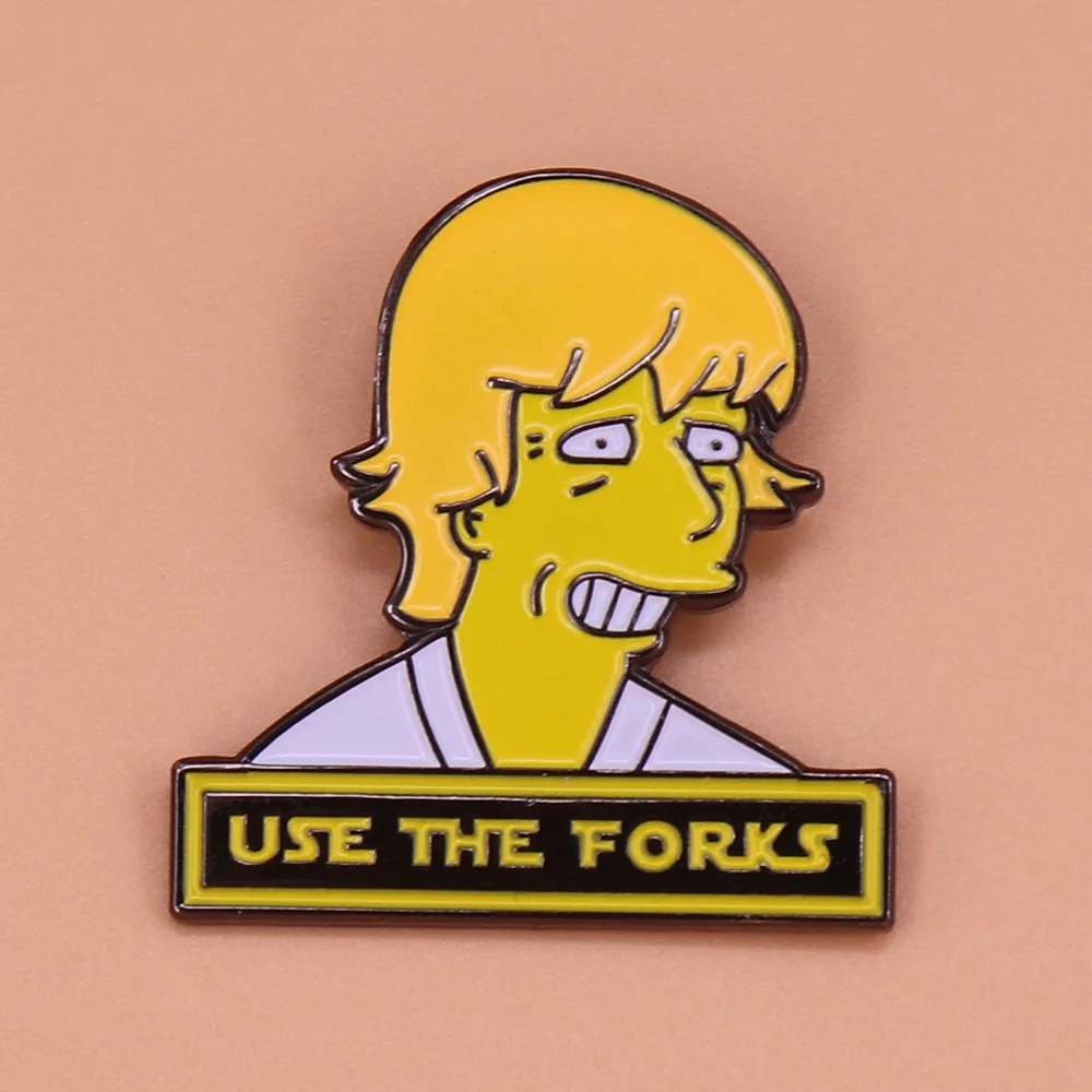 

Use the forks enamel pin Simpsons badge cute cartoon brooch funny creative gift for women accessories collection jewelry