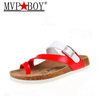 

Mvp Boy New Summer Men Cork Slides Slippers Flats with 2018 Man Casual Slip on Beach Slides Flip Flops Shoe Mixed colors 35-45