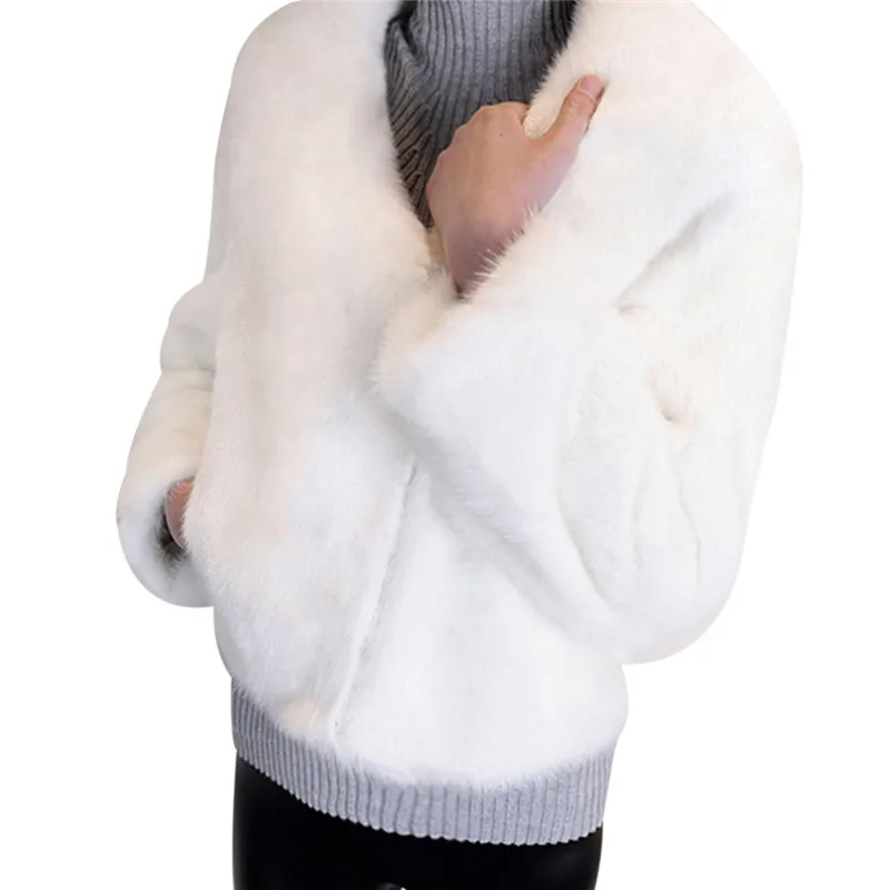 

Thick Warm Womens Fur Coat 2018 Winter Fluffy Faux Fur Jacket Long Sleeve Fur Vest Luxury Gilet Female Cardigan Casacos De Pele