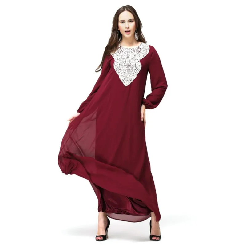 

Kaftan Jilbab Islamic Muslim Abaya Dresses Chiffon abaya robe Maxi Evening Party Dress Maxi Long Sleeve Dress