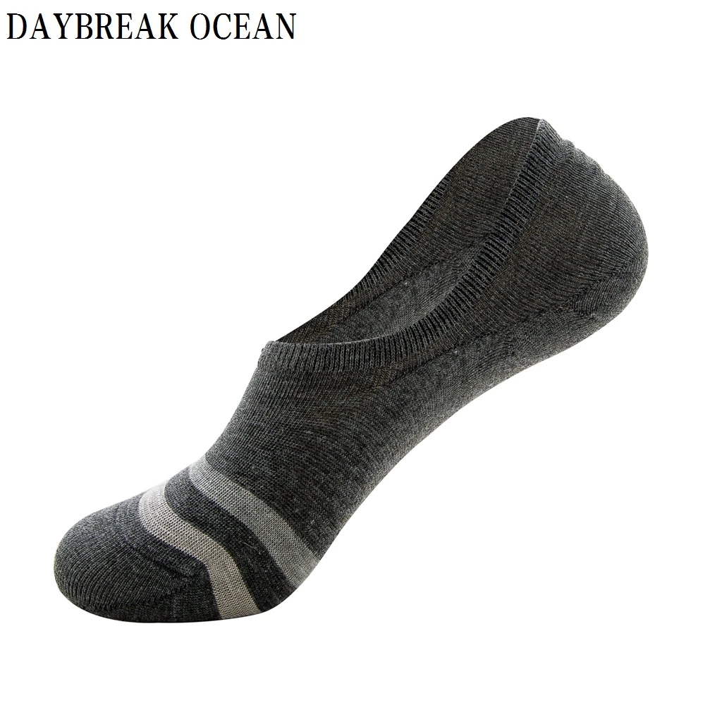 5 пар полосатые повседневные пропускающие воздух короткие носки тапочки силиконовые незаметные носки летние мужские хлопковые носки