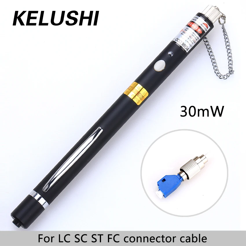 

KELUSHI 30mW Red laser light source Fiber Optic Visual Fault Locator Cable Tester 2.5mm general LC/FC/SC/ST Adapter for CATV