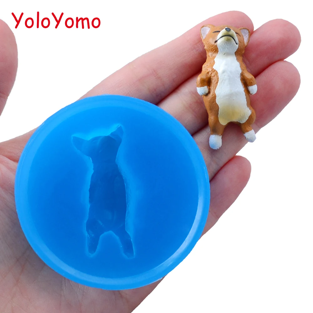 D570YL 40 8 мм 3D корги собака силиконовая форма-животная форма для десерта украшения
