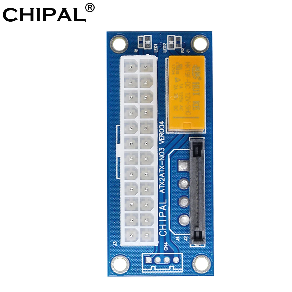 

CHIPAL ATX 24Pin to SATA 15Pin Dual PSU Adapter Molex Power Supply Sync Starter Extension Cable Card For Litecoin Mining Miner