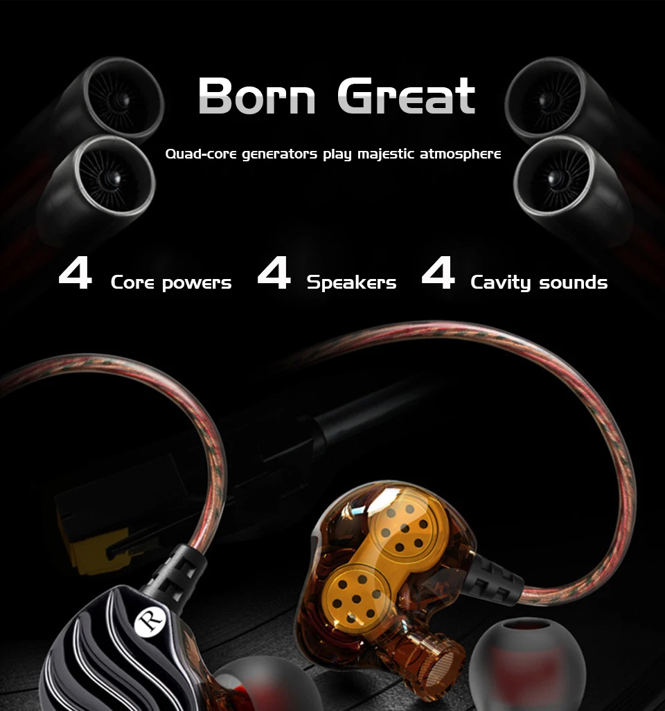 Earphones Dual Driver With Microphone Hifi Headset Stereo Bass Sport Headphone Wired Earphone For Phone Stereo Mic For iPhone  (9)