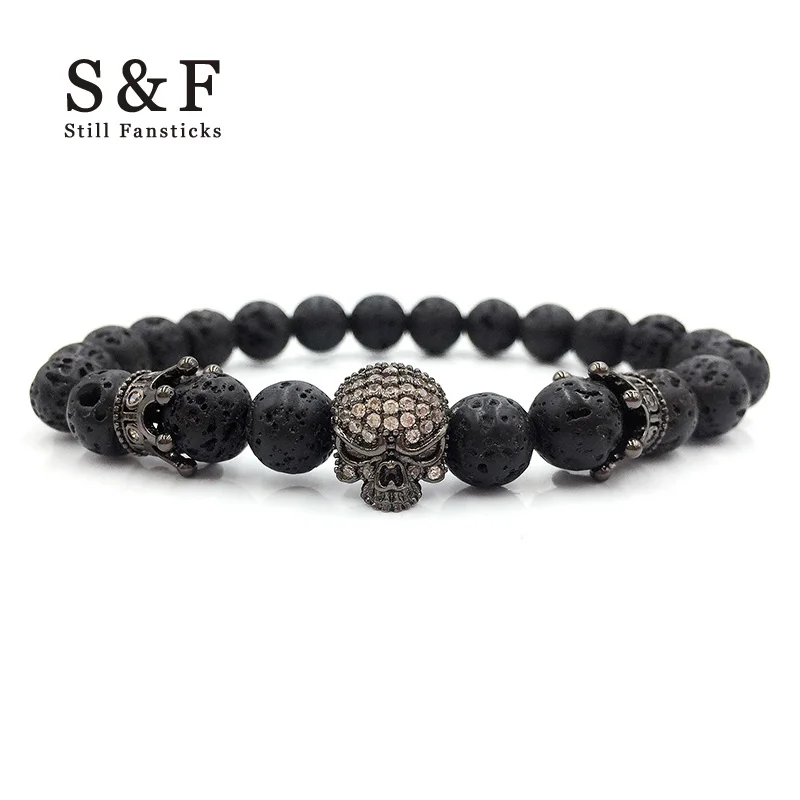 

Skull Bracelet Elastic Bracelets & Bangle For Women Pulseira Masculina Beads Men jewelry Feminina Erkek Bileklik Pulseira 2017