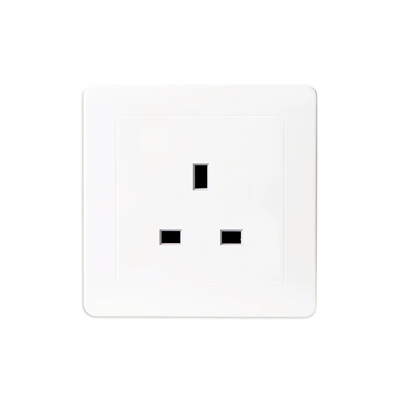 

2pcs 86 Type British Square Foot Standard Electrical Socket 13A White 3 Holes Wall Outlet Hong Kong Macau Edition Socket