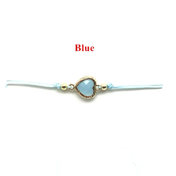 Ювелирные изделия подарок-любовь сердце день рождения камень сердце ручной работы модные летние пляжные браслеты для женщин и девочек - Окраска металла: Blue