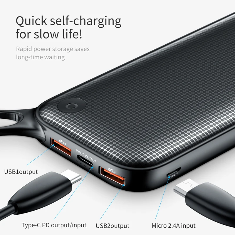 Baseus Quick Charge 3.0 Power Bank 20000mAh 3 Outputs Powerbank Dual QC3.0 External Battery Charger For Mobile Phones Poverbank