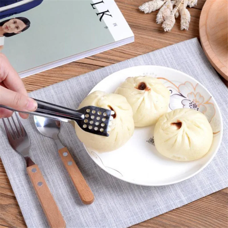 

Stainless Steel Food Tongs Kitchen Utensils Buffet Cooking Tool Anti Heat Bread Clip Pastry Clamp Barbecue Kitchen Tongs Steel