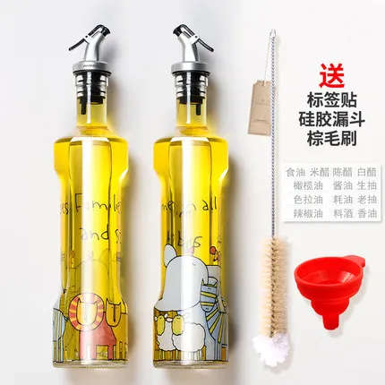 2pcs bottles XMT-HOME бессвинцовый стеклянный приправа Соусники бутылка-спрей для масла и уксус соевый соус бутылка Диспенсер вино - Цвет: 2pcs bottles