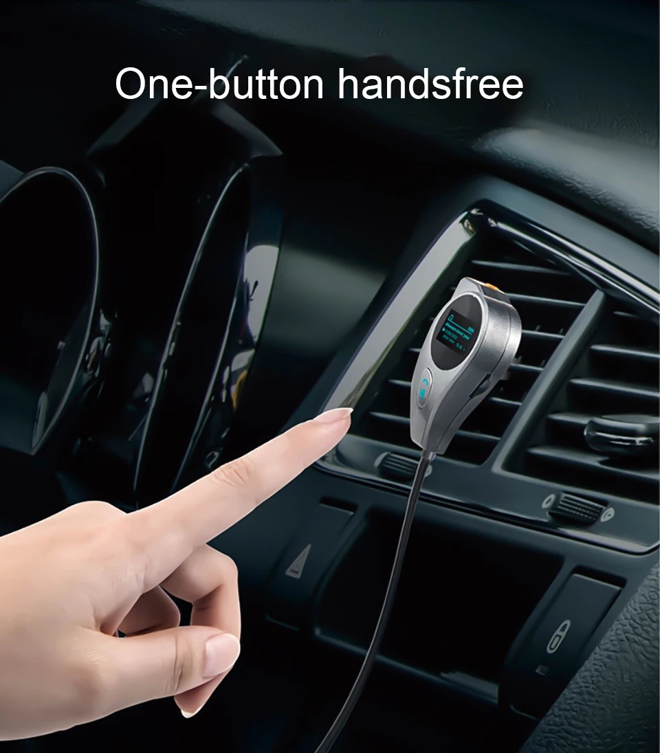 Cunymagos Bluetooth Car Kit mp3 Music Player FM Transmitter Modulator 2.1A Dual USB Car Charger Support U Disk TF Card DC 1224V (6)