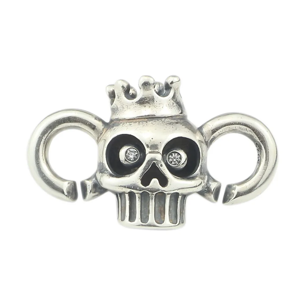 X Button Series-Skulls застежка подлинный 925 стерлингового серебра амулеты подходит