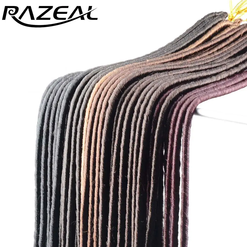 Razeal 1" 18" вязанная косами волос 6 шт. искусственная замок 24 нити синтетические плетение крючком волос kanelalon Химическое наращивание волос