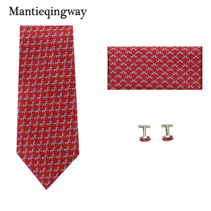 Mantieqingway 60 цветов галстук носовой платок Запонки Наборы для мужчин бизнес цветочные полосы печатных шеи галстук носовой Запонки Набор