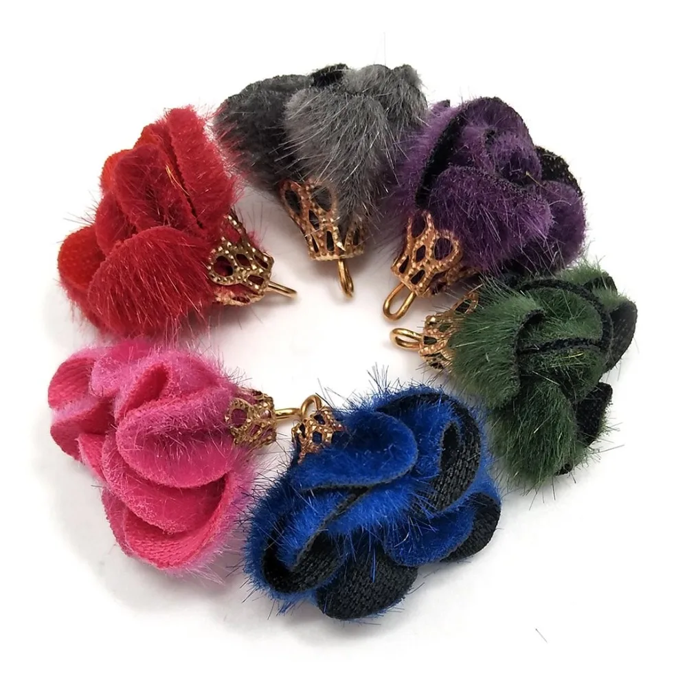 90pcs Small Tassel about 20mm Colorful Cloth Flower Tassels DIY Jewelry Making Earring Findings Accessory Necklace Pendant | Украшения и