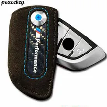 Peacekey Fibra De Carbono Genuíno Caso Chave de Couro Para Caso Chave BMW F10 F30 X1 X3 X5 X6 3 5 Série F20 F31 /// M Para Chave Bmw cobrir