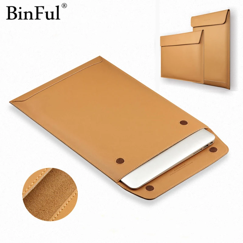BinFul натуральная кожа ноутбук сумка рукав для Macbook Air retina 11 12 13 15 дюймов 3 4 ноутбука