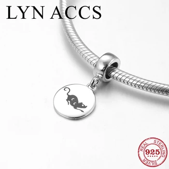 

925 Sterling Silver Chinese 12 Zodiac Mouse pattern Charm Pendant Beads Fit Original Pandora Charms Bracelet DIY Jewelry making
