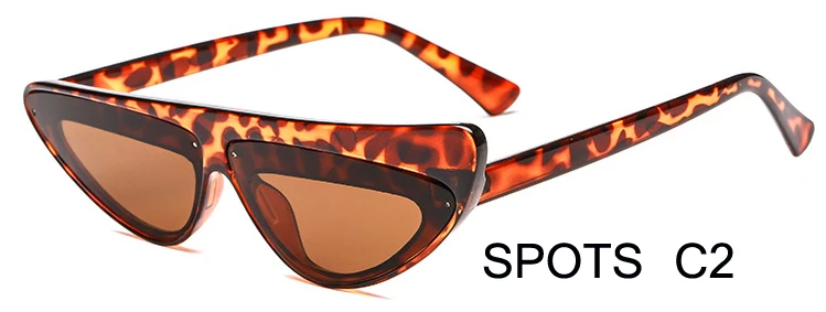 MIZHO узкая рамка Пластиковые градиентные тонированные крошечные солнцезащитные очки для женщин Кошачий глаз Высокое качество UV400 красный хип хоп солнцезащитные очки для женщин - Цвет линз: WTYJ011 spots