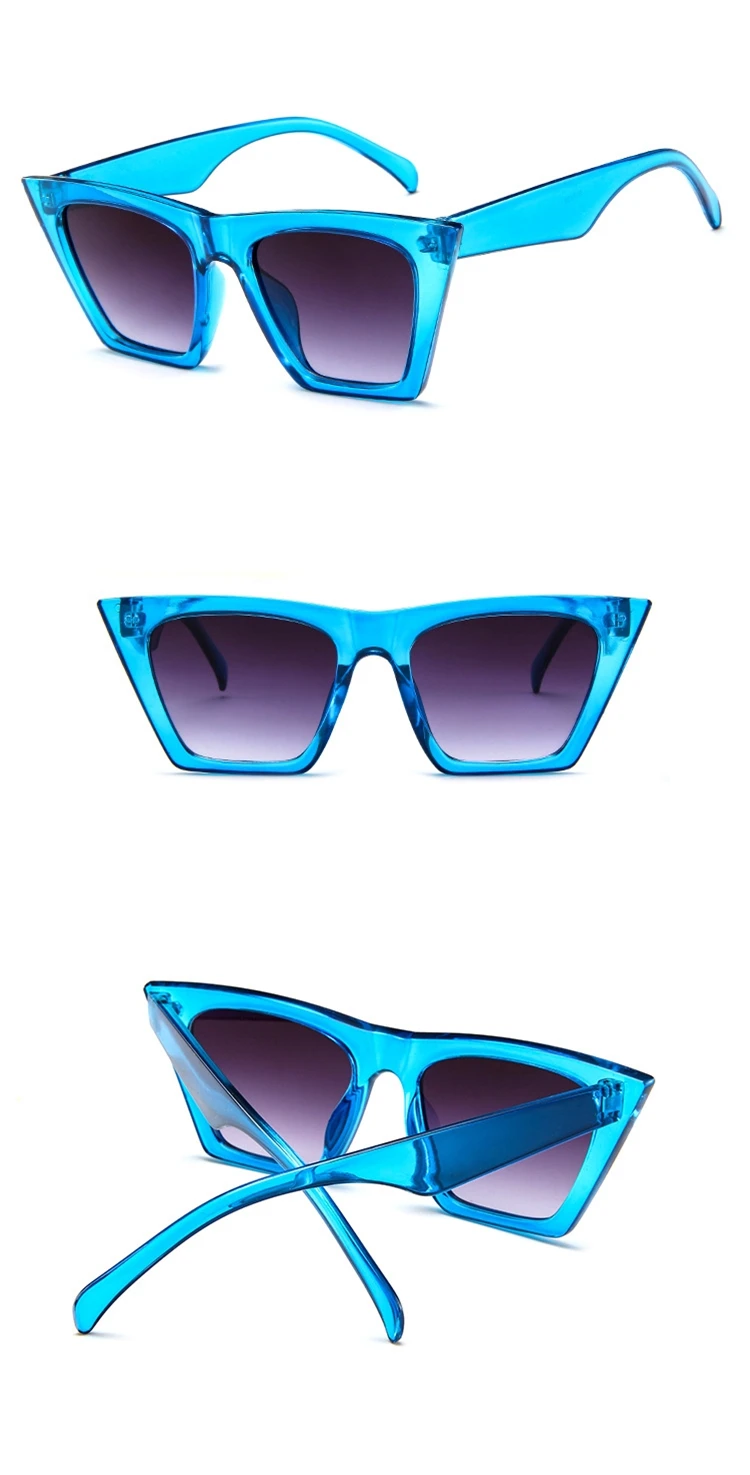 2018 New Cat Eye Women Sunglasses Shaped Sun Glasses Female Eyewear Blue SunglassesAccessories Brand Designer Fashion Shades plastic UV400 (11)