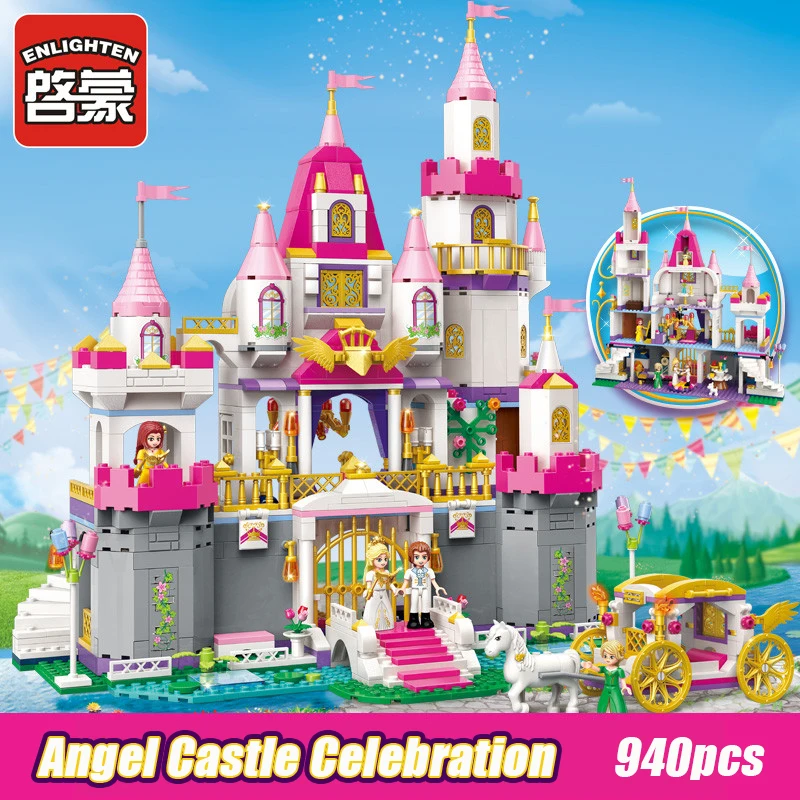 2612 940pcs Girl's Dream Town Constructor Model Kit Blocks Compatible LEGO Bricks Toys for Boys Girls Children Modeling